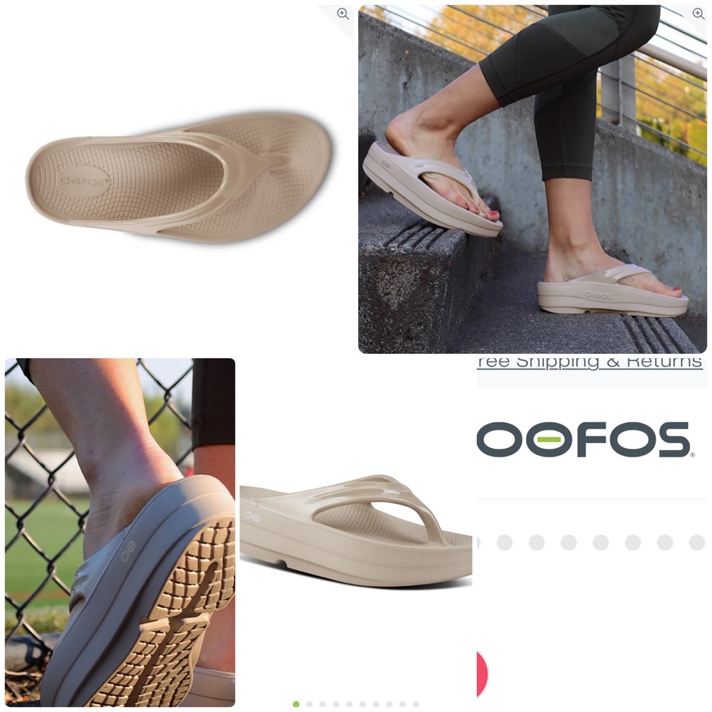 OOFOS Women's Sandals in Beige